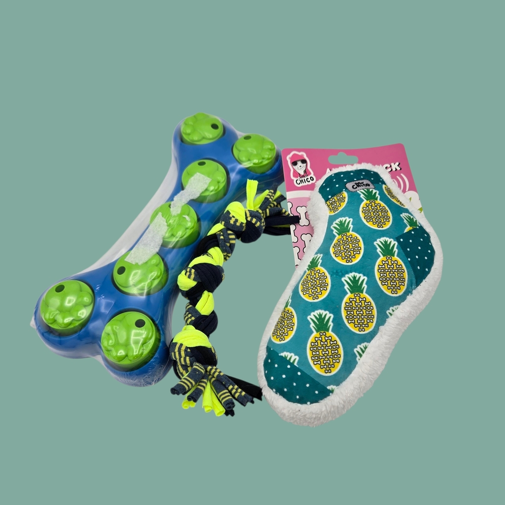 NWT Furbaby Toy Package Interactive Treat Bone Rag Bone Crackle Sock